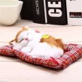 Stuffed Toys Lovely Simulation Animal Doll Plush Lazy Sleeping Cats Plush Toy with Sound Home Decorations. 