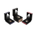 High-end creative led lighting jewelry box proposal ring box jewelry pendant box brushed PU splicing jewelry box.