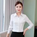 White Shirt Women's Professional Slim Fit Black and White Striped Overalls Formal WearolLarge Size White Shirt Summer. 