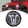 1pcs 12V/24V Motorcycle Headlight 7 Inch V-shape LED Headlight with Turn Signal Lights DRL Hi/Lo Beam Replacement for Jeep Wrangler JK JKU CJ LJ TJ Hummer H1 H2. 