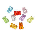 St. kunkka 10pcs Acrylic Cute Bear Transparent Beads Perforated Pendant For DIY Jewelry Making Necklace Bracelet. 