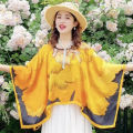 Douyin Kuaishou has the same thin pullover shawl for women in summer with skirts, and versatile cape pullovers can be distributed by women. 