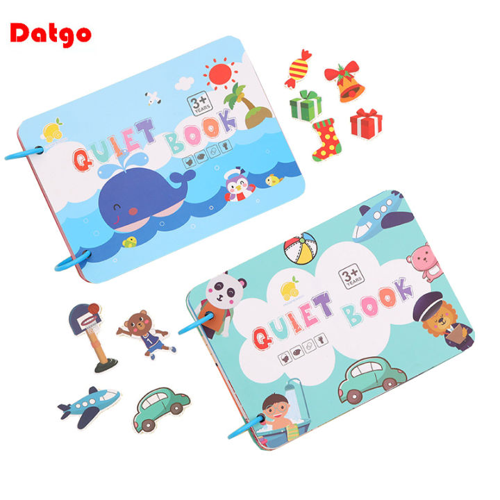 Quiet Book Educational Activity Toys Kids Repeatedly Busy Card Paste Matching Puzzle Books Cognition Baby Montessori Game MuXiaRe