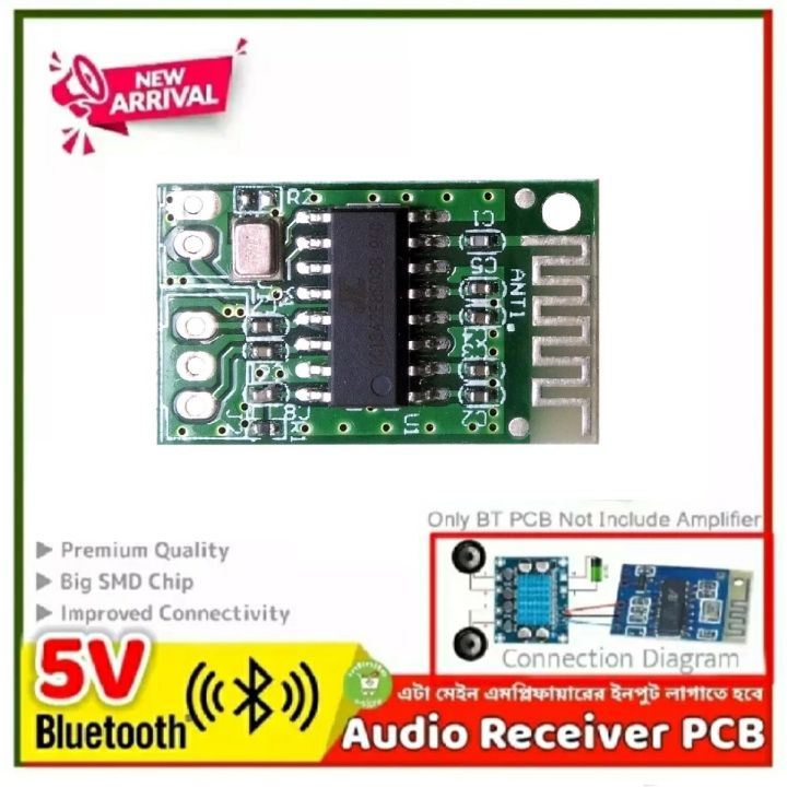 Bluetooth Audio Receiver board 5V 2A Bluetooth mp3 lossless decoder board Wireless Pre-Amp Module