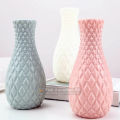 Diamond pattern vase fake plastic flower vase pot home decoration (1psc). 
