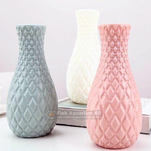 Diamond%20pattern%20vase%20fake%20plastic%20flower%20vase%20pot%20home%20decoration%20(1psc)%20-%20Image%202