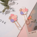 7Pcs Cherry Blossom Paper Clips, Cute Colorful Sakura Paperclip Planner Accessories for Office Supplies Students Marking.