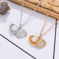 Necklace / Korean design silver plated shell pearl locket necklace for women and girls. 