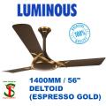 Luminous Deco Premium DELTOID 1400MM / 56 INCH Ceiling Fan (Espresso Gold).