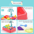 Children Kitchen Sink Toys Electric Circulating Water Dishwashing Vegetable Washing Basin Playing House Toys Gifts For Kids. 