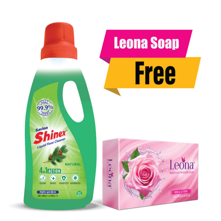 Shinex Floor Cleaner Natural 1000 ml Buy 1 Get  Leona Soap 100gm 