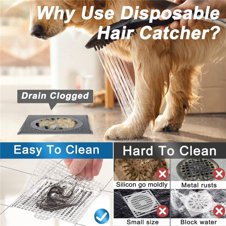 Disposable%20Shower%20Drain%20Hair%20Catcher,%204.1%20Inch%20Drain%20Cover%20Mesh%20Stickers%20Hair%20Collector%20for%20Shower%20Bathroom%20Easy%20Install%2030Pcs%20-%20Image%203