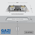 Gazi Smiss EG-750S  Double Burner Gas Stove – Auto Ignition, Steel Body, Sunflower Burner (Without Timer)  LPG & NG Supported. 