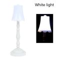 Drop Shipping 1:12 Dollhouse Miniature Furniture Lampshade Table Lamp with LED Light Model Decoration Kids Pretend Play Toy. 