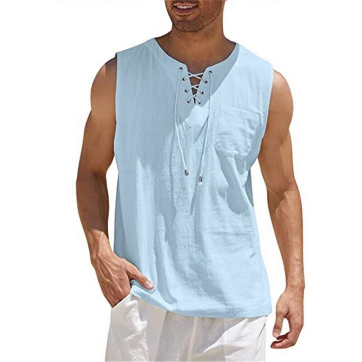 Casual%20Summer%20Men%20Cotton%20Linen%20Tank%20Top%20Solid%20Color%20Sleeveless%20V%20Neck%20Loose%20Bandage%20Pocket%20Vest%20Tops%20Men'S%20Blouse%20Shirt%20Clothing%20-%20Image%206
