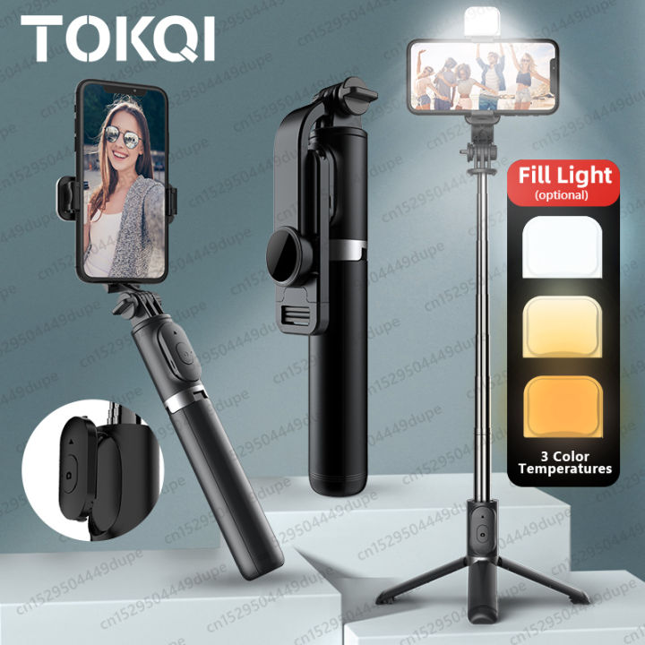 Q07 (100cm) Bluetooth Integrated Selfie Stick with Light and Bluetooth Remote Control