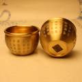 Brass Feng Shui Bowl Chinese Traditional Statue Sculpture for Desktop .5cmx5cm.