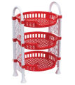 Round Mini wall rack plastic red. 