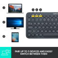 Logitech K380 Wireless Multi-Device Keyboard for Windows, Apple iOS, Apple TV android or Chrome, Bluetooth, Compact Space-Saving Design, PC/Mac/Laptop/Smartphone/Tablet,  Grey. 