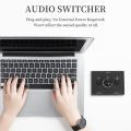 【Lejia】Audio Switcher, Input 1 Output/1 Input 2 Audio Splitter Switcher, Audio Switcher Box, One-Key Mute Button. 