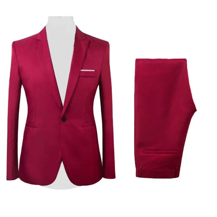 2Pcs/Set%20suit%20men%20Formal%20Business%20Party%20Solid%20Color%20Long%20Sleeve%20Blazer%20Suit%20Pants%20Wedding%20wear%20Men%20Blazer%20costume%20homme%20-%20Image%204