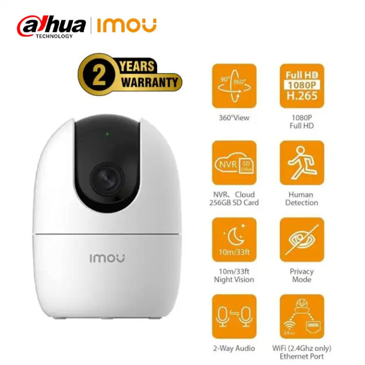 Imou Ranger 2 by Dahua - International Presents Durable and Longible - 2 Smart Night Vision WiFi IP CCTV Wireless Camera - Super Resolution Security