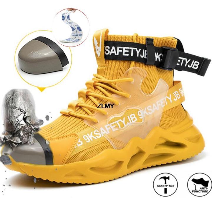 Fashion Safety Shoes Men Steel Toe Work Shoes Puncture Proof
