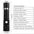 Usb Rechargeable Zoom Torch T6 LED Hand Lamp 18650 Battery Flash Light Use For Camping Hiking Checking. 