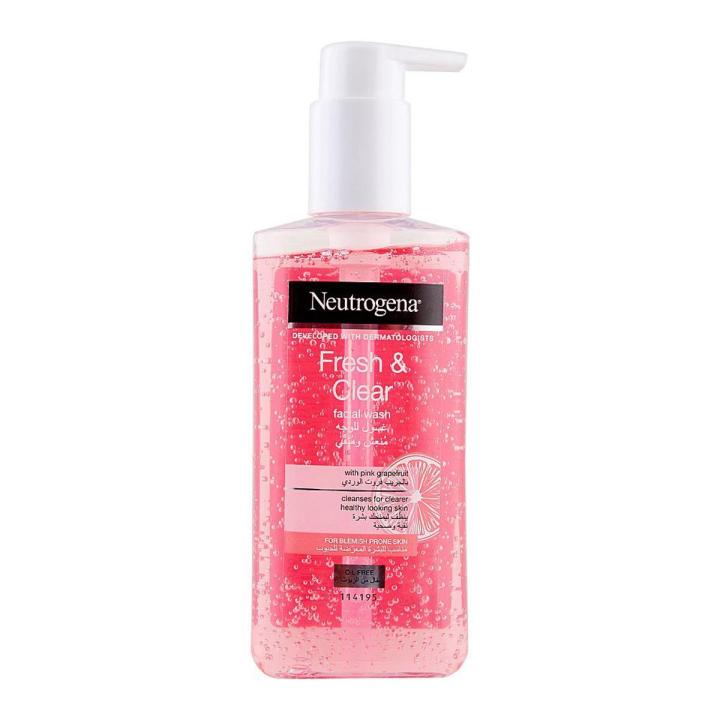 Neutrogena Fresh & Clear Pink Grapefruit Facial Wash, Oil Free, 200ml