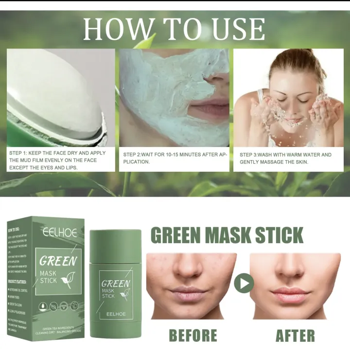 EELHOE%20Green%20Tea%20Solid%20Stick%20Mask%2040GM%20Deep%20Cleansing%20&%20Hydrating%20Mask%20Stick%20Pore%20Shrinking%20Blackhead%20Removal%20&%20Spreadable%20Mud%20Mask%20-%20Image%202