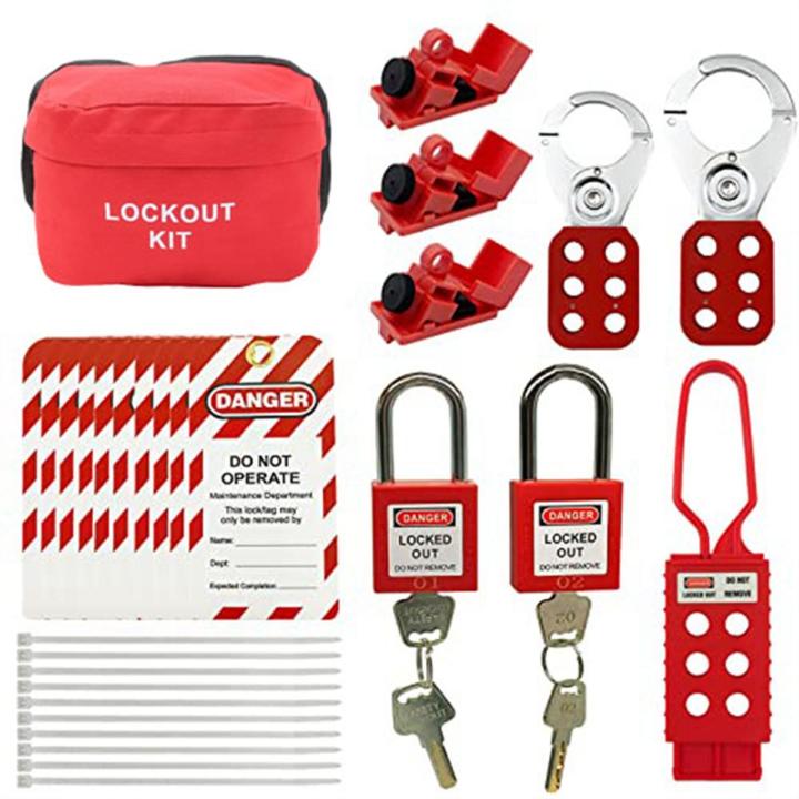 1 Pair Electrical Lockout Tagout Kit Plastic for Great Addition to Machinery, Electrical Equipment, Industrial Work, and More.