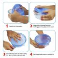 Kitchen Reusable Silicone Stretch Seal Lid Preservation Vacuum Food Storage Bowl Cover 6 Pcs Set.
