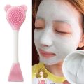1Pcs Bear Silicone Double Head Facial Mask Brush Beauty Mud Film Facial Silicon Brush.