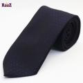 Navy Blue Dot Men Premium Embroidery Cotton Silk Neck Tie. 