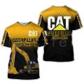 Summer New Men's T-shirt Short Sleeve 3D Print Street Work Clothes Excavator Equipment Harajuku Fashion Loose Oversized T-shirts. 