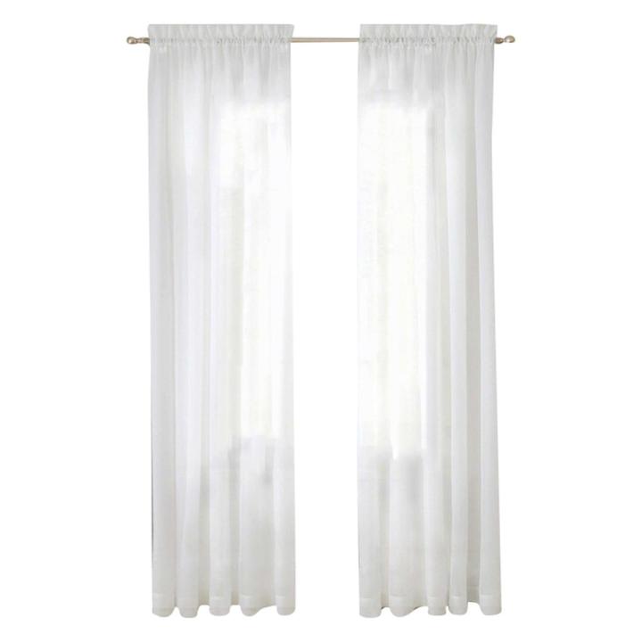 Window White Sheer Curtains 108 Inches Long 2 Panels Sheer White Curtains Clear Curtains Basic Rod Pocket Panel