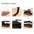 3 Compartment Vertical Sorter File Rack Desk Organiser Book Organizer Document Holder Metal Tray For Office & Home Black). 