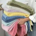 Korean ins labeling solid color mohair scarf, women's new candy color macaron color, autumn and winter thickened and widened drape. 