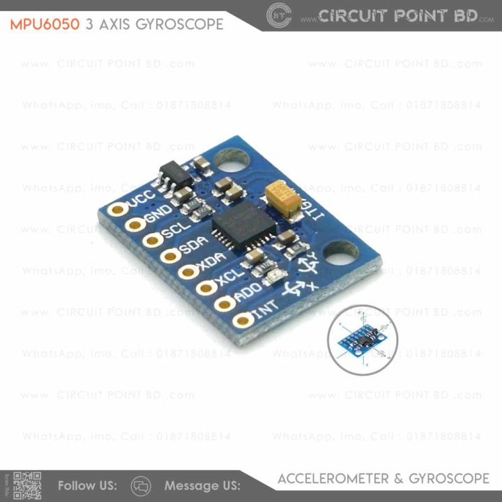 MPU6050 MPU-6050 3 Axis Gyro Sensors + 3 Axis Accelerometer Sensor Module GY521 for Electronics or DIY Project.