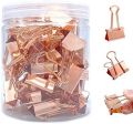Rose Gold Desk Organizer Set – Dovetail Binder Clips, Push Pins & Paper Clips with Clear Box for Office, School & Home.
