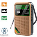 Emergency Pocket Radio FM AM SW Radio Built-in Speaker Type-C Rechargeable Mini Radio Receiver with HD Display Screen for Elder. 