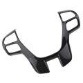 2X Carbon Fiber Steering Wheel Cover Trim Frame Sticker Car Accessories for Ford Ranger Everest Endeavour 2015+. 