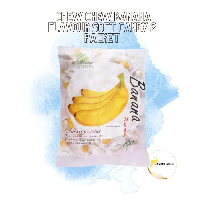 Chew chew banana flavour soft candy 2 packet