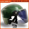 Black Half Face Helmet – Cap Style Bike Helmet with Sun Protection Glass | Stylish Open Face Helmet for Men & Women – Durable ABS Build. 