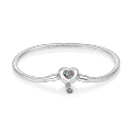 925 Sterling Silver Bracelet Moments Sparkle Heart-shaped Suitable for Pandora Snake Chain Bracelet DIY Beads for Gift Women. 