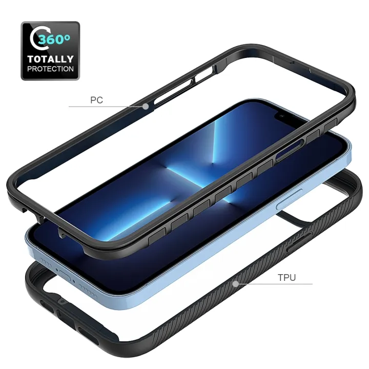 For%20iPhone%2014%20Plus%20Starry%20Sky%20Solid%20Color%20PC%20+%20TPU%20Phone%20Case%20-%20Image%203