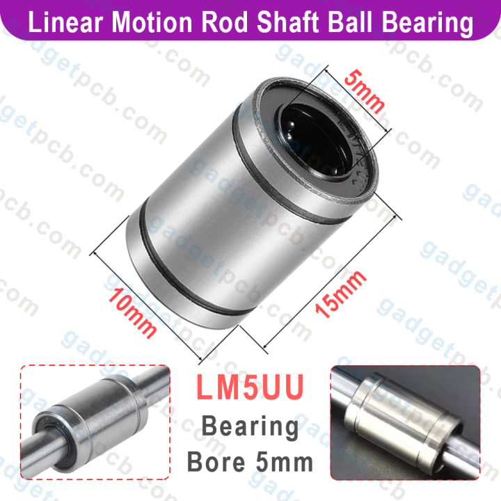 LM5UU Linear Motion Rod Shaft Bearing 5mm Inner Diameter LM5UU Linear Motion Ball Bearing Bushing For 3D Printer CNC Machine Parts