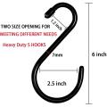 24 Pack 6 Inch Large Heavy Duty S Hooks for Hanging, Non Slip Rubber Coated S Hooks,Steel Metal Hooks for Hanging.