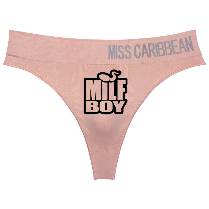 MILF BOY Letters Underwear for Men Hot Male Underwear String Homme Lingerie High-waist Men Panties Thong Male GString