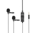 Boya BY-M1DM (Official 2Y Warr) Dual Omni-directional Lavalier Microphone with free tea shirt. 